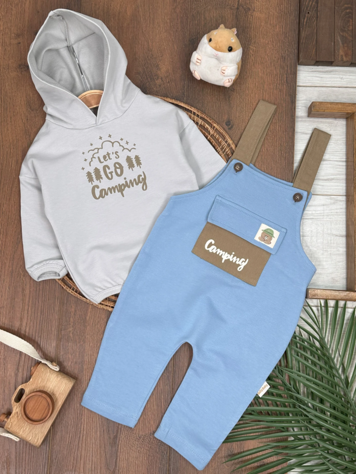 Kapüşonlu Camping Salopet Erkek Bebek Takım