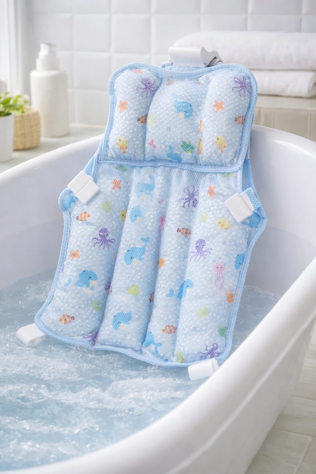 Ultra Lüx Kafa Yastıklı Köpük File, Bebek Banyo Filesi ( Katlanır Küvet Için Uyumludur. )